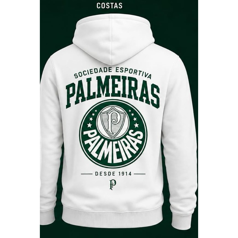 Moletom Palmeiras Unissex Flanelado Com Capuz Time Futebol — imagem 2 de 2