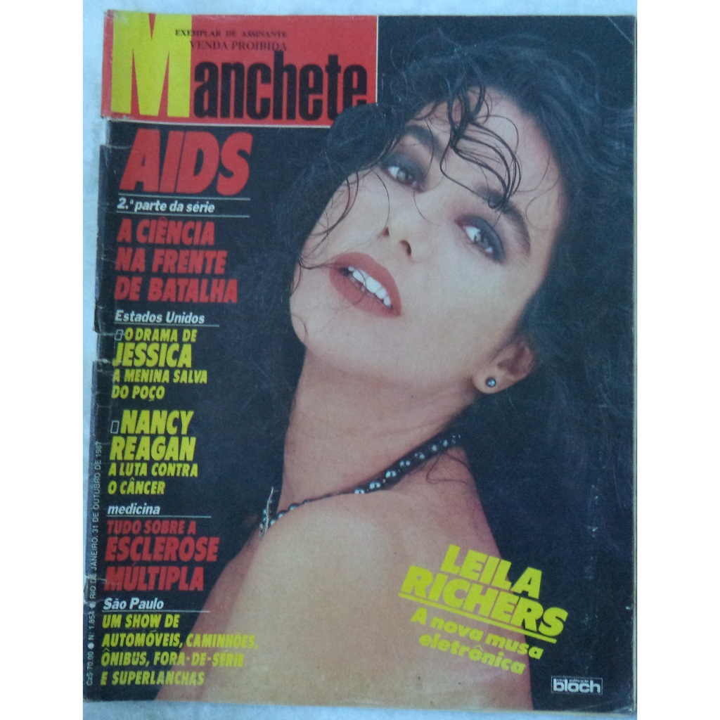 Revista Manchete N° 1854 Capa leila Richers