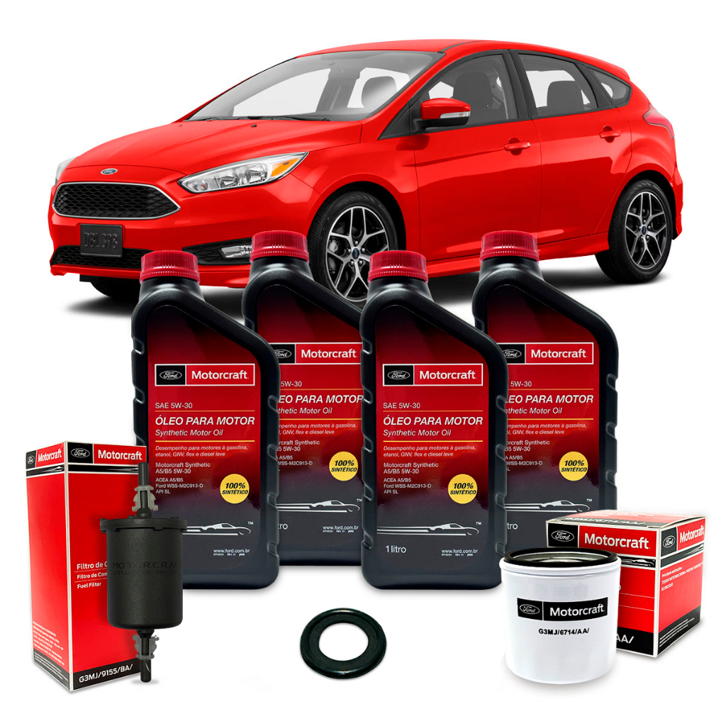 Kit Revisão Troca de Óleo Motorcraft 5w20 Ford Focus 1.6 2014 2015 2016 2017 2018 2019