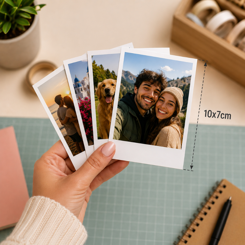 Mini Fotos Instantâneas Personalizadas 10x7cm | Impressão Premium Estilo Pinterest | Decoração, Casal, Presente