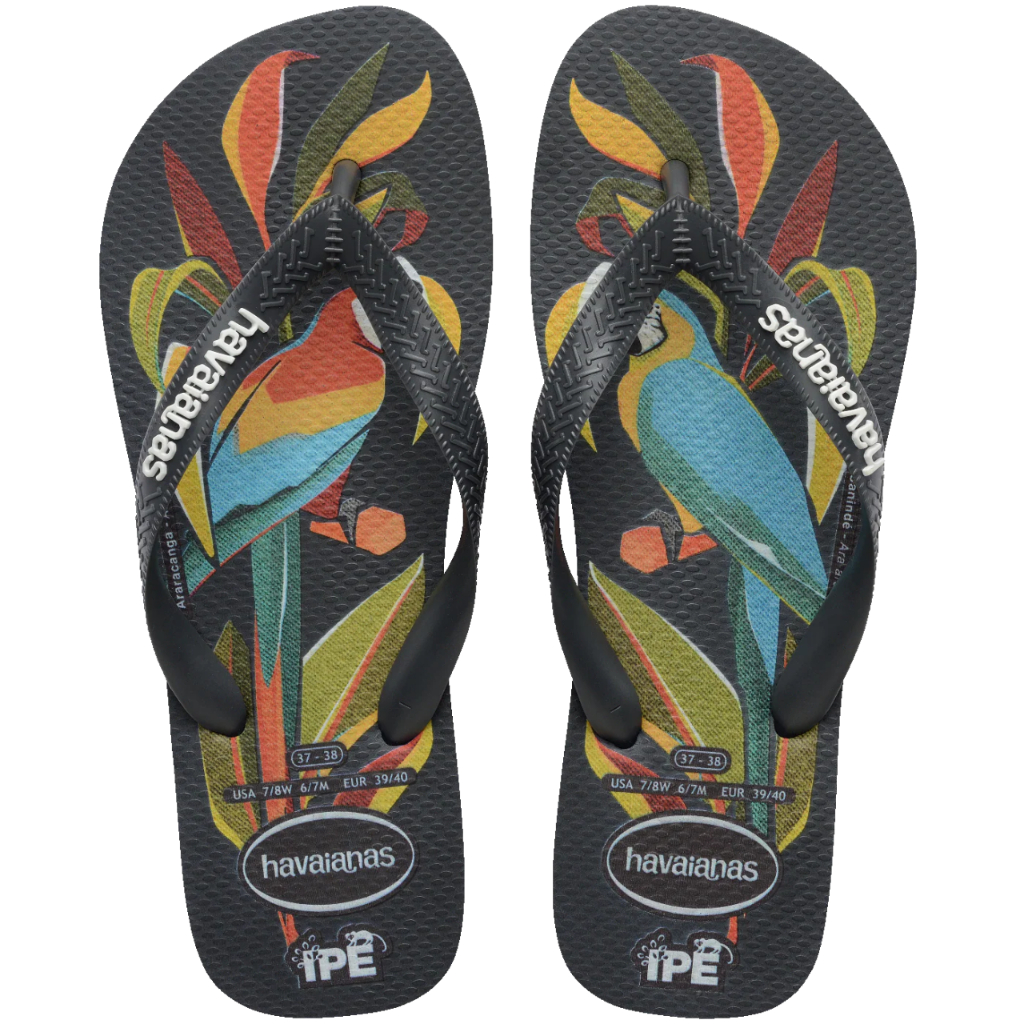 Chinelo Havaianas Ipê Estampa Jaguatirica e Arara Unissex Premium chinelo havaianas original