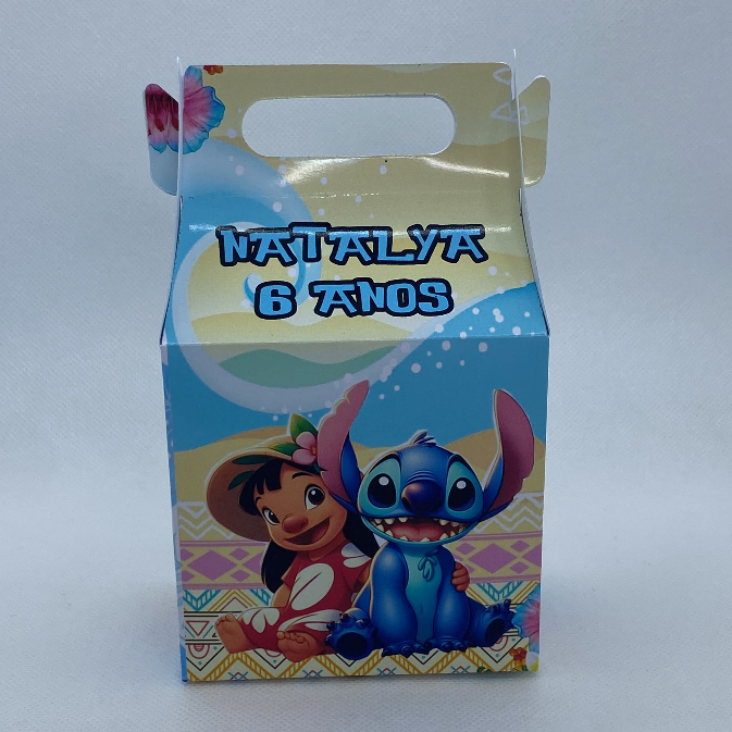 Caixinha Lilo & Stitch Maletinha Personalizada Lembrancinha Festa Infantil Aniversário Menino Menina