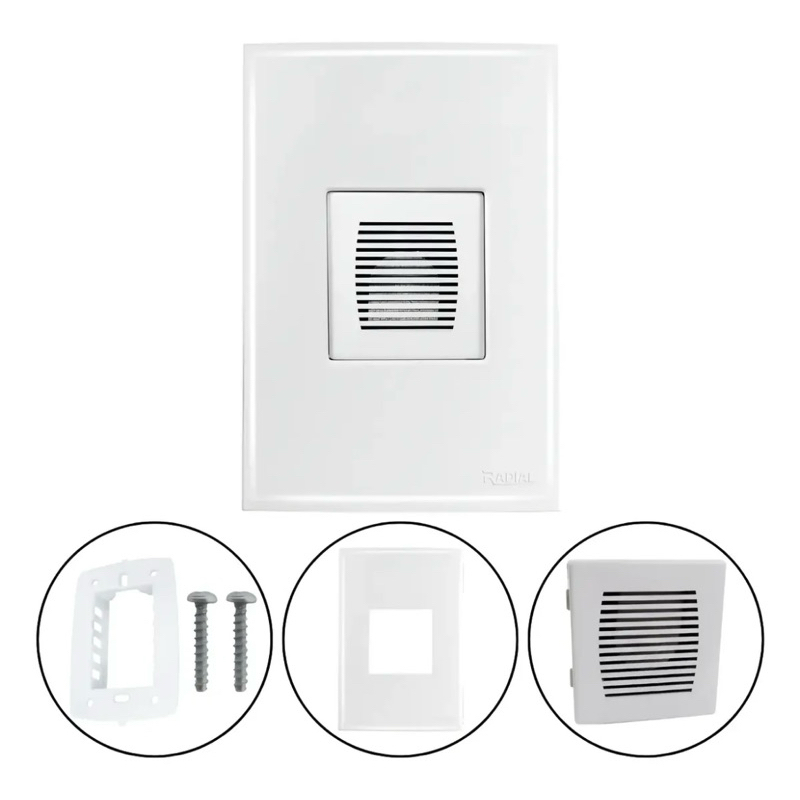Campainha Cigarra Embutir Radial Bivolt Linha Ouro Branca Modular