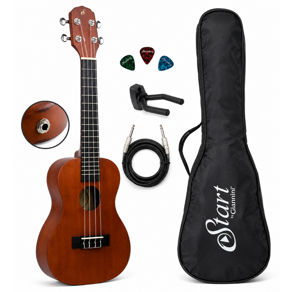 Ukulele Eletroacústico Giannini Uks23 Ns + Capa E Acessórios