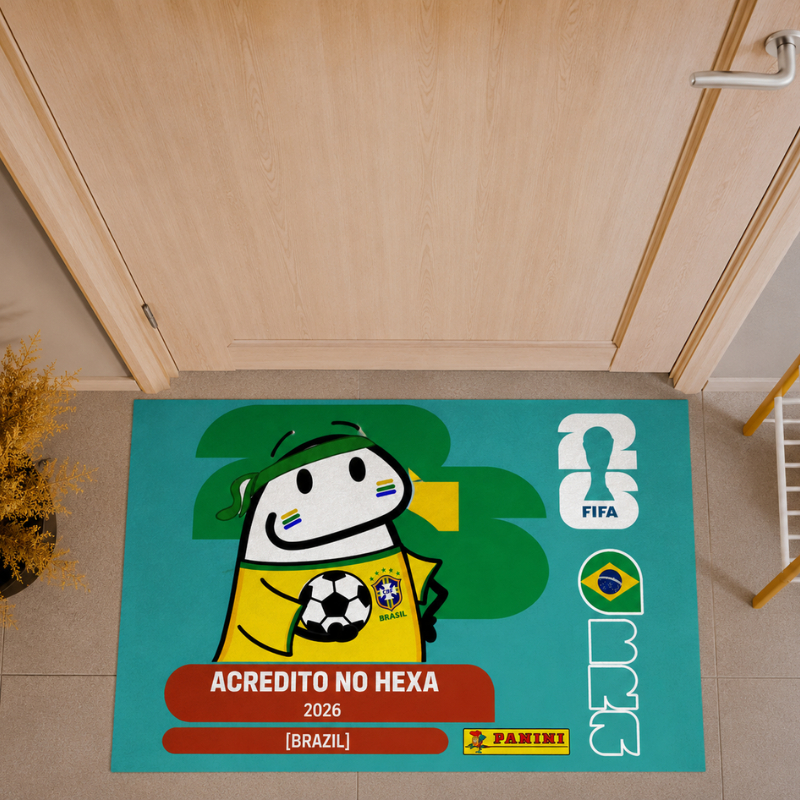 Tapete de Porta Brasil 40x60 Emborrachado Antiderrapante Decorativo Copa do Mundo