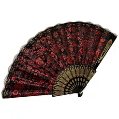 Leque Pomba Gira Ciganas Vermelho E Preto e Detalhes em Dourado Umbanda Candomblé