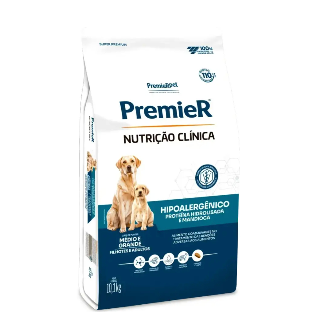 Ração Premier Nutrição Clínica Hipoalergênico para Cães Adultos Médio e Grande Porte