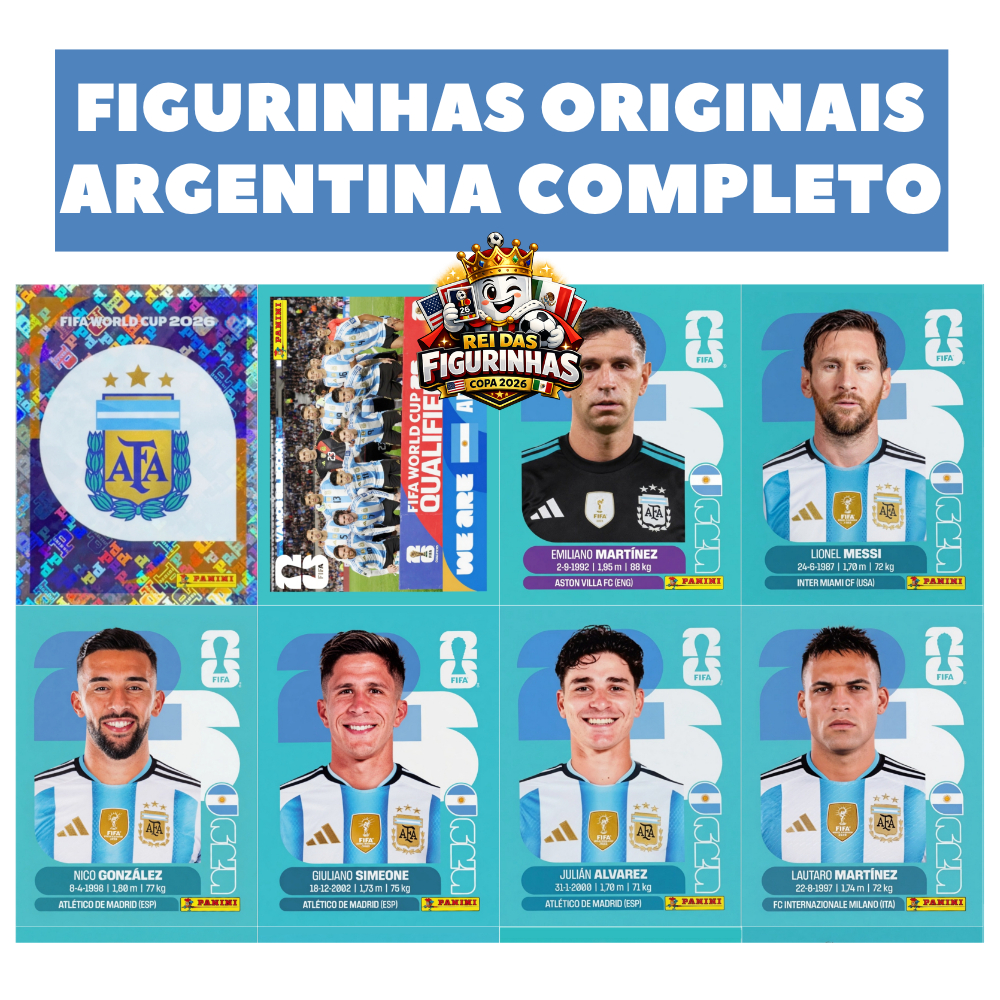 Figurinhas Copa do Mundo Argentina Original Messi Julian Alvarez 2026 Complete Seu Album