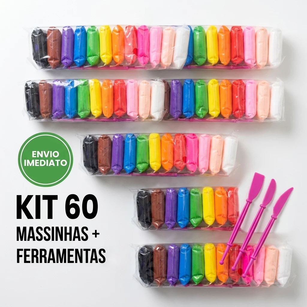 60-240 PCS Massinhas Modelar Atóxicas 12-24 Cores Não Suja Mãos Anti Estresse Educativo Infantil