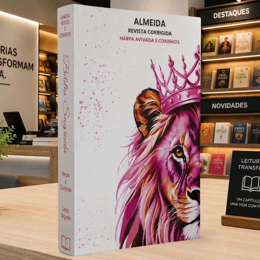 Bíblia Sagrada Feminina | Letra Maior | Harpa & Corinhos | Brochura | RC | Leão Rosa