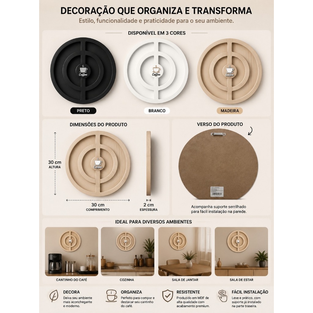 Detalhes do Porta Cápsulas Suporte Decorativo de Parede -Elegância e Praticidade