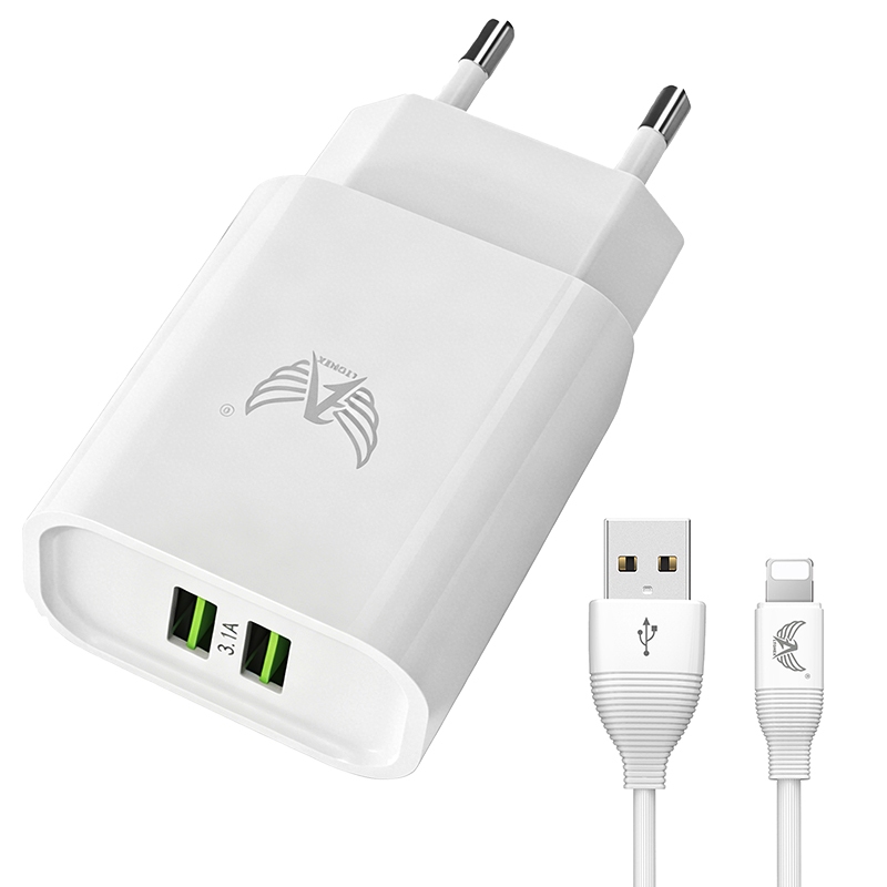 Carregador Ltomex Turbo USB 2 Portas 3.1A para Carregamento Rápido