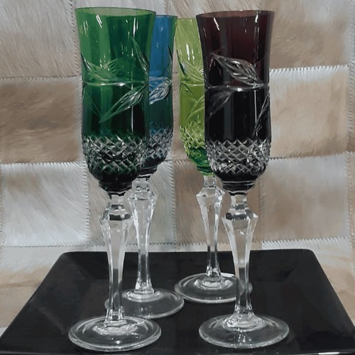 Taça Champanhe em Cristal Lapidada 240ml - Strauss