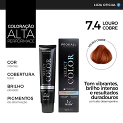 Coloração 7.4 Louro Cobre Cor Vibrante: Brilho Intenso e Duradouro | Select Color