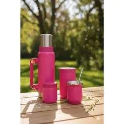 Kit Garrafa Térmica 1,0 LT e 1,3 LT + Dois Portas Ervas e Copo - Ideal Para Chimarrão/Tereré
