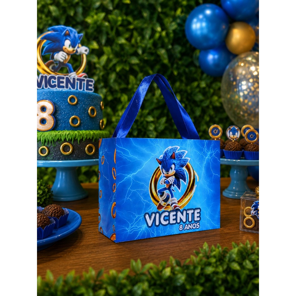 Sacolinha Personalizada, Sacolinha Surpresa, Lembrancinha, Sacolinha Para Doces, Sacolinha do Sonic