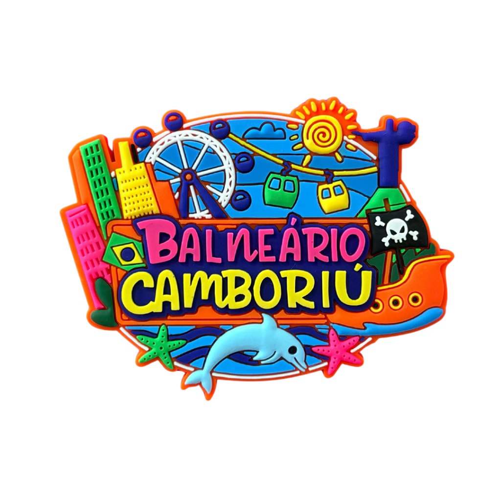 Imã de Geladeira Emborrachado Balneário Camboriú SC Miscelânea - Lembrança BC Big Wheel Cristo Luz