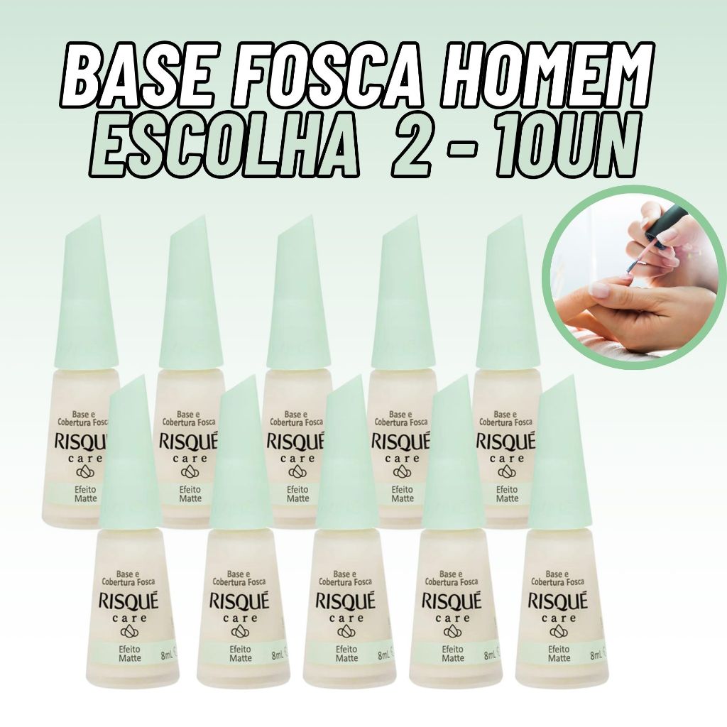 Esmalte Base Fosca Homem Risque Incolor Sem Brilho 8ml