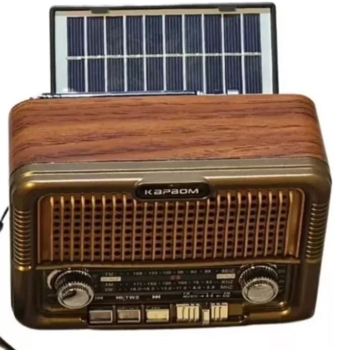 o Rádio Retro Caixa de Som Bluetooth Usb SdAm Fm multimídia Carregador Placa Solar