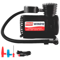 Compressor de Ar Mini 12V 300 PSI Portátil Para Pneus Carro Moto Bola WIND10 INTECH Prático