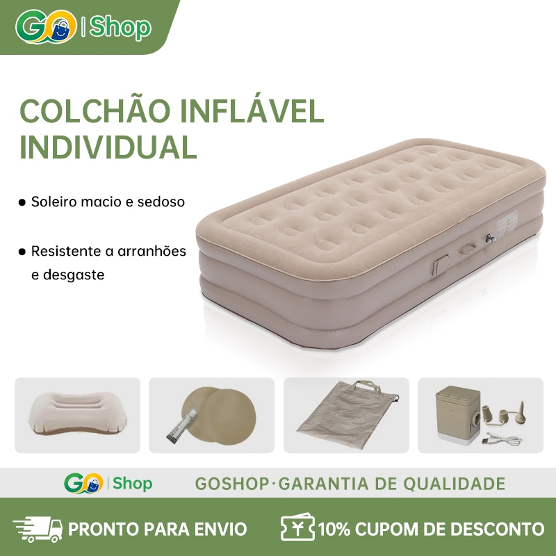 Colchão Inflável Queen Individual Cama De Campanha Bomba Inflável Com Bateria De Lítio Integrada 190*100*40cm