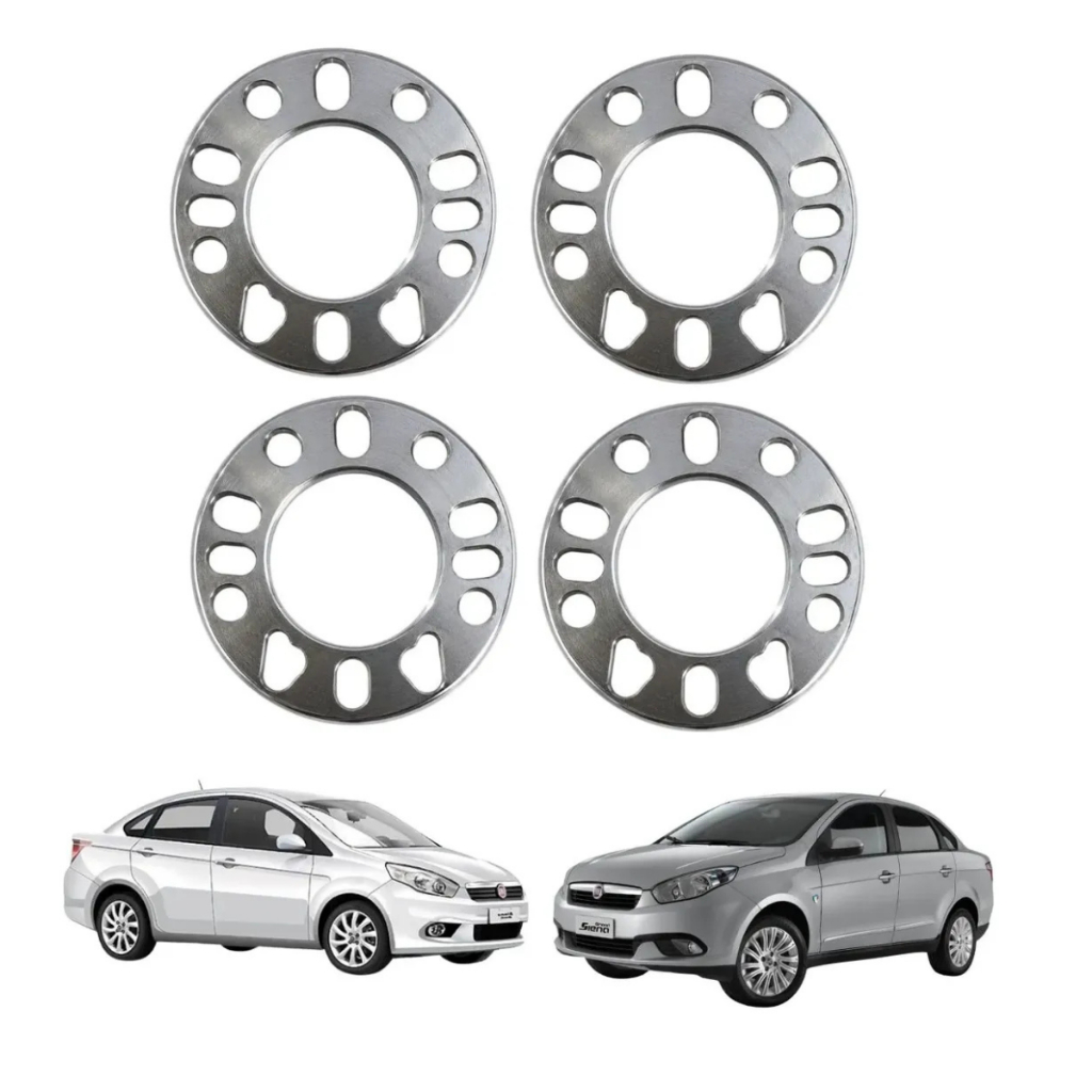 Kit 4 Espaçador 7mm Alargador Roda Siena 4x98 4 E 5 Furos