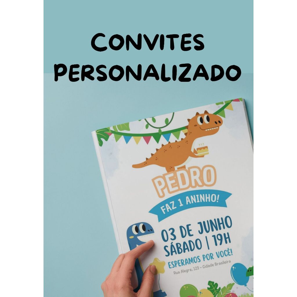 CONVITES PERSONALIZADO DE ANIVERSÁRIO INFANTIL MENINO E MENINA
