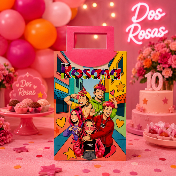 Sacolinha P Personalizada Lembrancinha Festa de Aniversario Dos Rosa