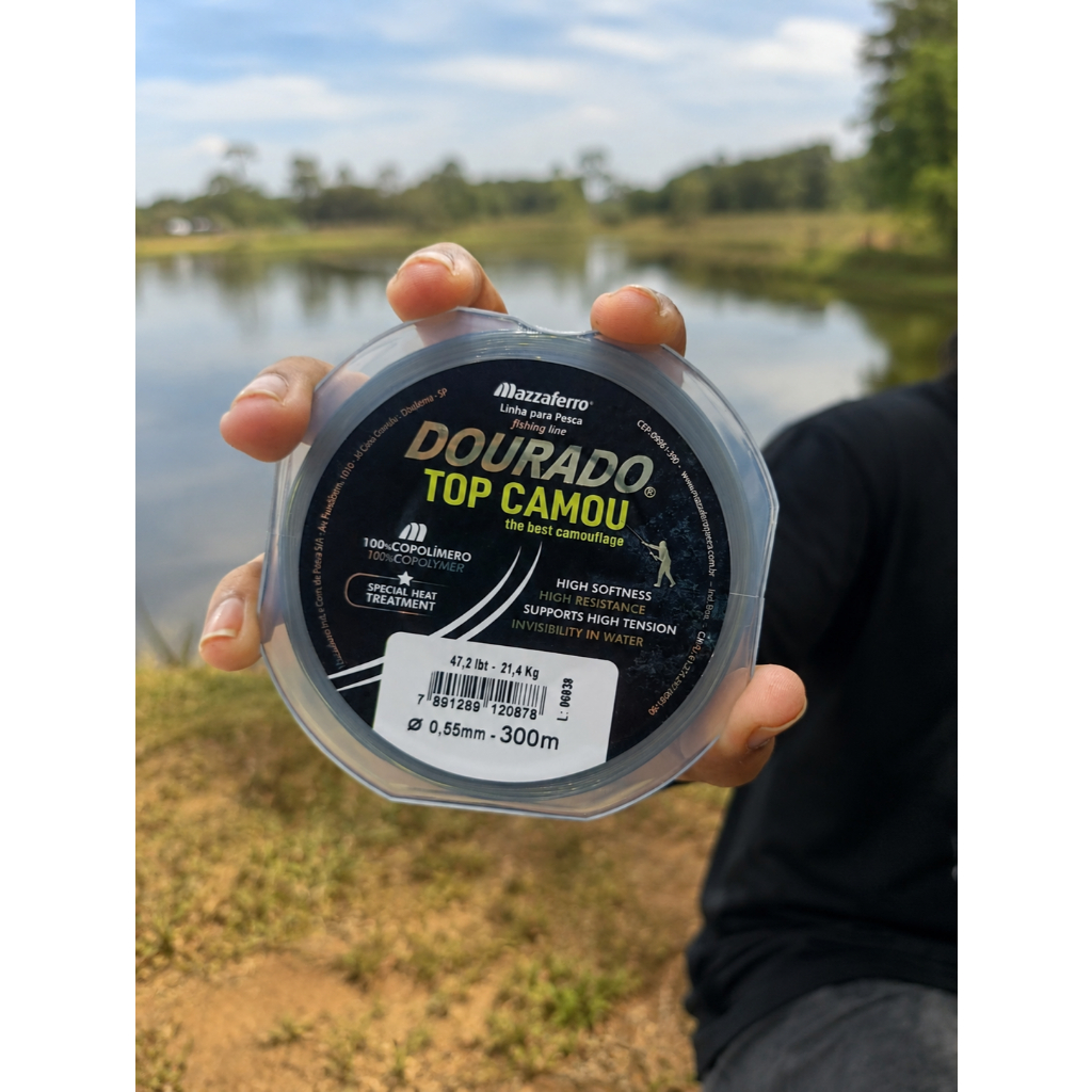 Linha de Pesca Mazzaferro Monofilamento Top Camou Camuflada | 0,55mm 300Mts Resistência 23,5kg