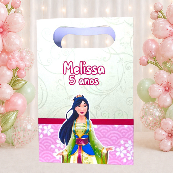 SACOLINHA PERSONALIZADA PARA LEMBRANCINHAS PRINCESA MULAN | SACOLA PERSONALIZADA | SACOLA SURPRESA