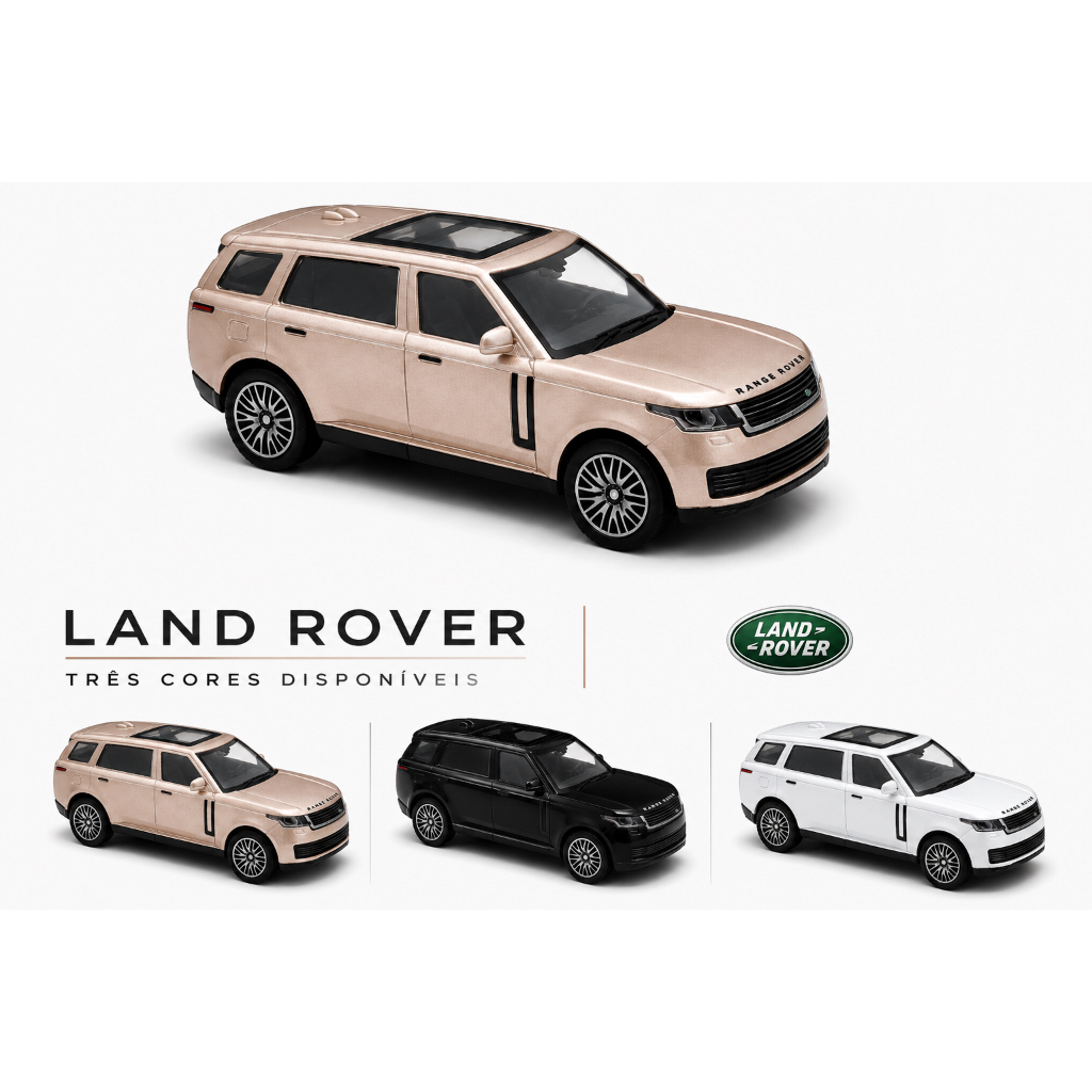 Kit 4 Miniatura Range Rover C/ Fricção Portas Abre Land Rover Policia Viatura Carrinho Coleção 1:36