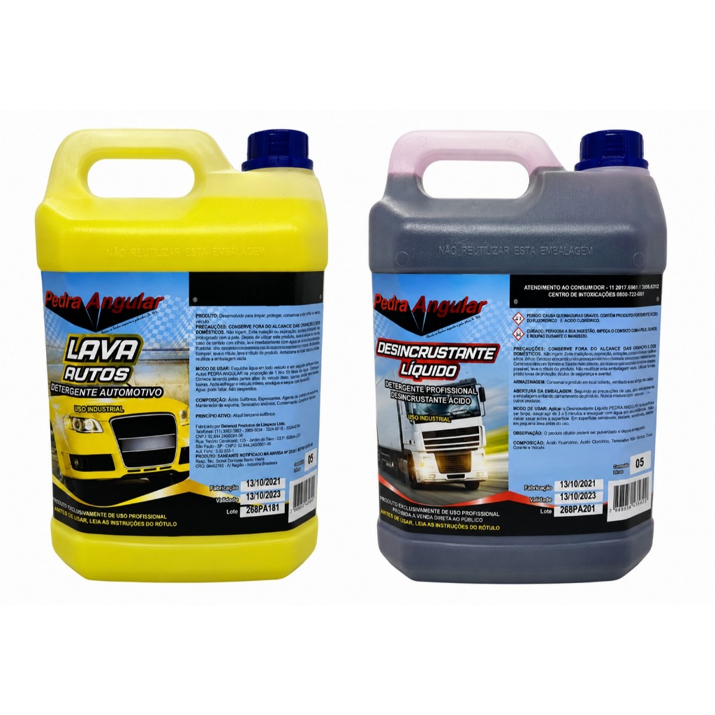 Kit Lava Rápido 1 Shampoo Automotivo + 1 Limpa Baú Desincrustante 5 Litros