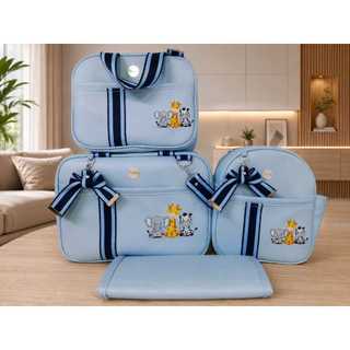 Kit bolsas maternidade  - Térmica e Impermeável, Menina/Menino 4 Peças, Bolsa G, Bolsa M, Mochila 02 em 01 e Trocador