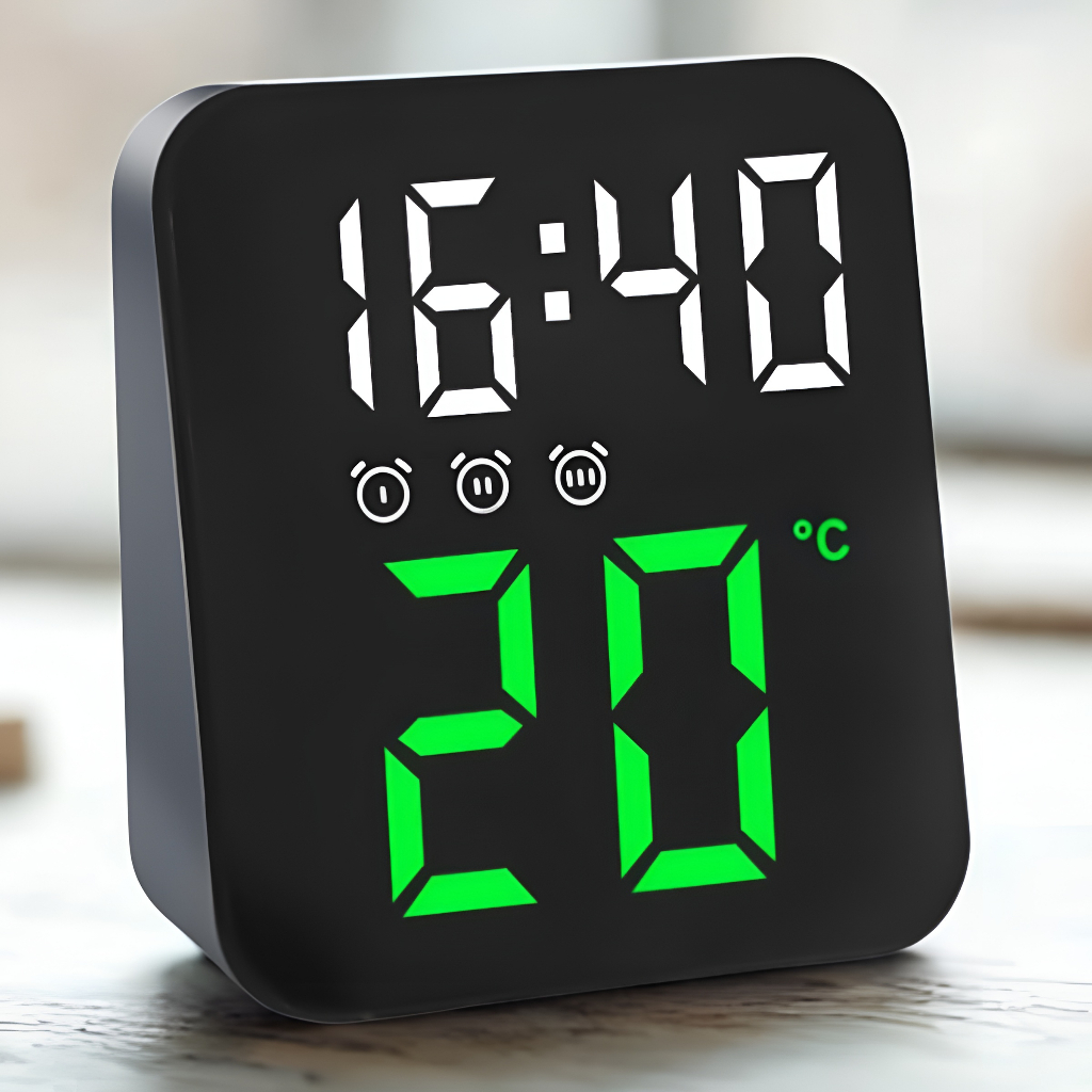 Relógio Digital Led Temperatura Alarmes Usb Mesa E Parede BM-R809