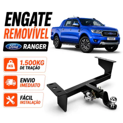 Engate Reboque Removível Ranger 2013 a 2024 1.500kg