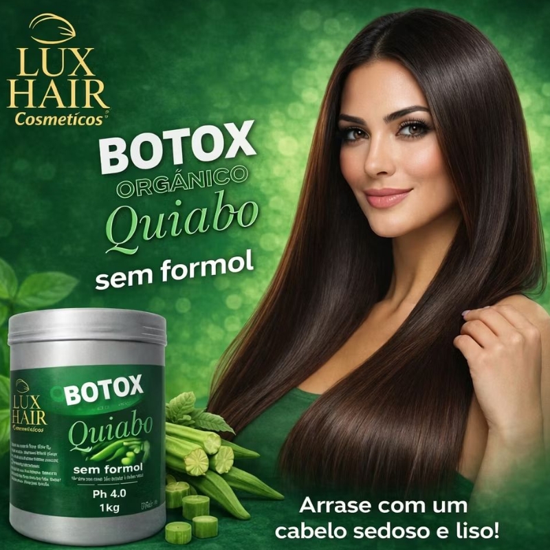 Botox Orgânico Quiabo 1kg Sem Formol Profissional Alinhamento e Hidratação Profunda