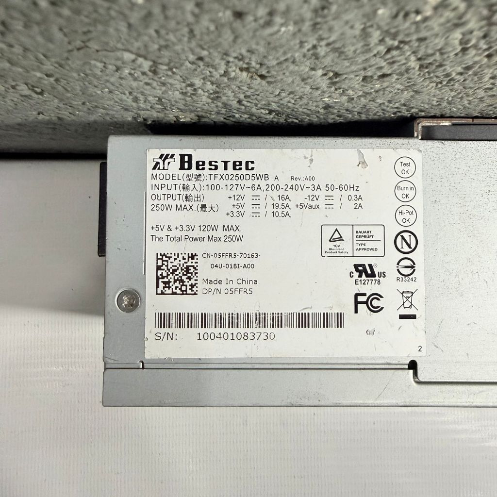 FONTE REAL BESTEC MODELO: TFX0250D5WB A 250W 24PINOS SATA ATX