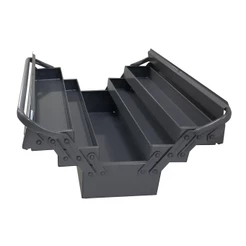 Caixa Ferramenta Sanfonada 5 Gaveta 40 Cm com Cabo Fixo CINZA Aço Reforçada NILART 400.540