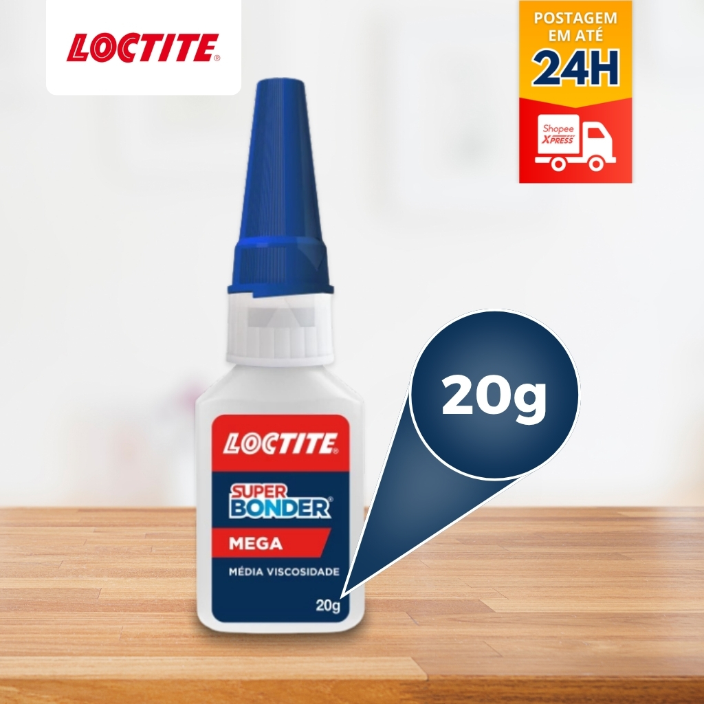 Super Bonder Mega ORIGINAL 20g - Cola Adesivo Instantâneo Loctite