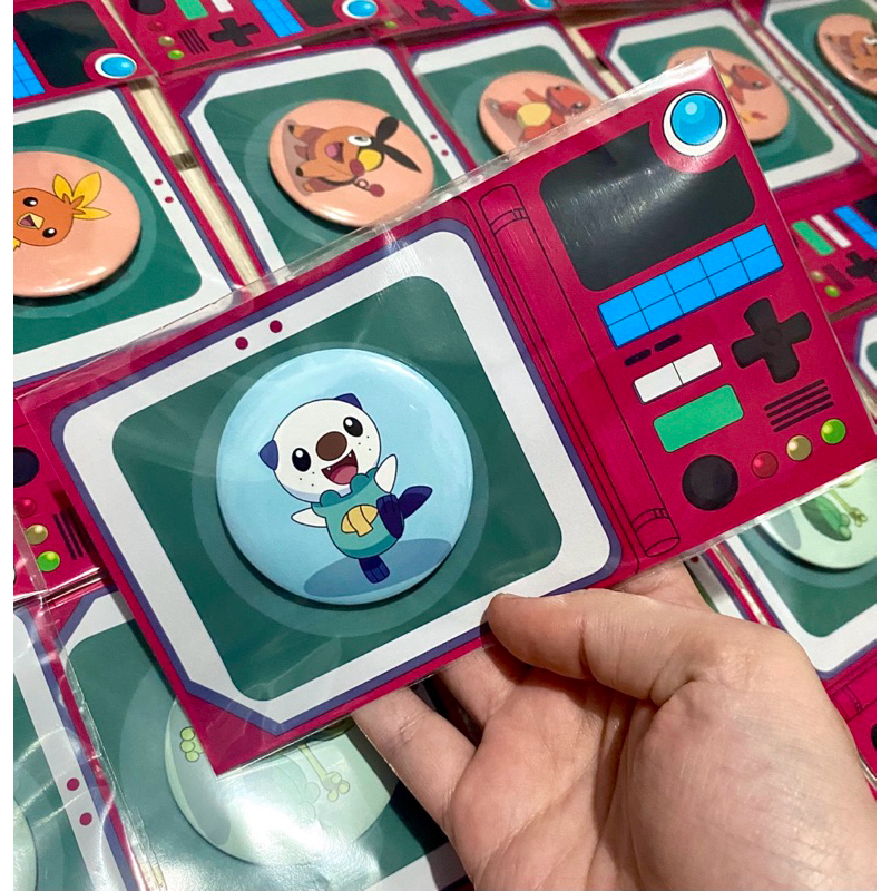 Escolha seu Pokémon inicial! Botton Pokémon 5,5cm na Pokedex Art
