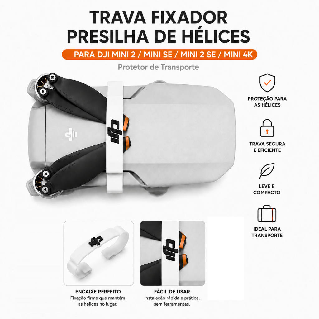 Trava Fixador de Hélices para DJI Mini 2 / SE / 2 SE / 4K · Presilha Protetora para…