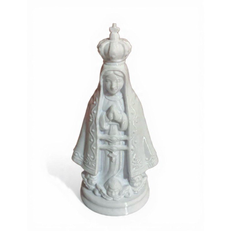 Imagem Nossa Senhora Aparecida 3D Branca | Decoração Católica | Presente Religioso