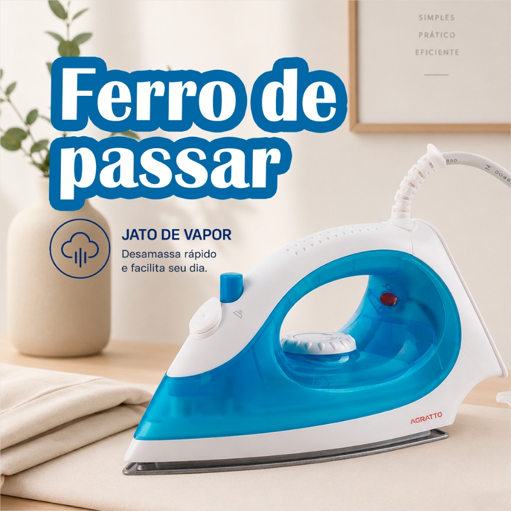 Ferro de Passar Roupa Leve A Vapor Ferro Tira Amassado Ferro Passa Rápido Ferro