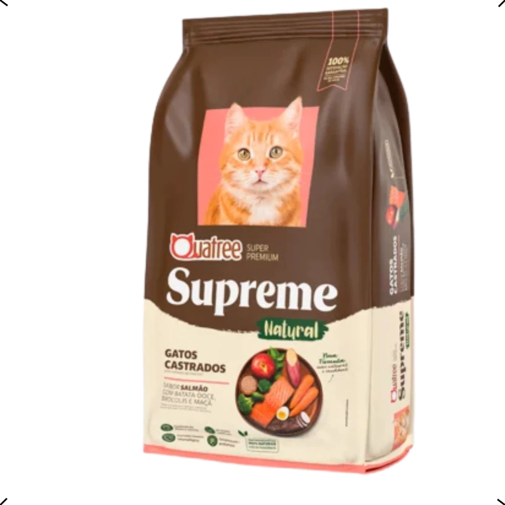 RAÇÃO QUATREE SUPREME GATO CASTRADO SALMÃO 10KG