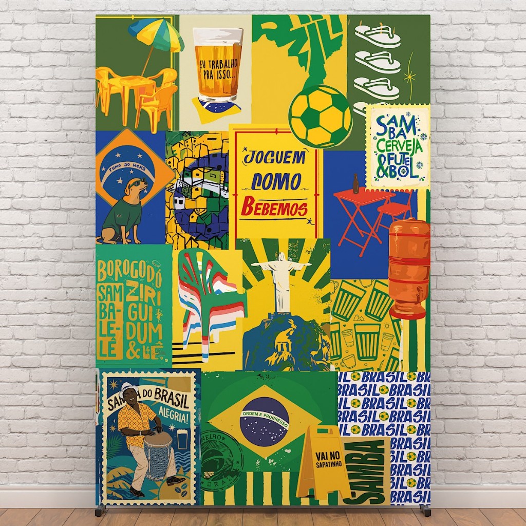 Painel Brasilidades Retangular 1,50x2,20m Decoração Festa Em Tecido Sublimado