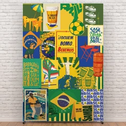Painel Brasilidades Retangular 1,50x2,20m Decoração Festa Em Tecido Sublimado