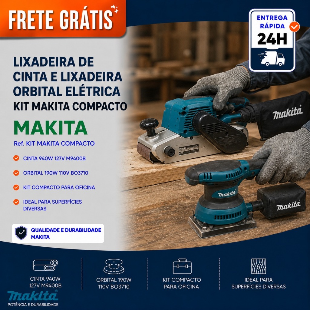 Lixadeira De Cinta Ou Orbital Elétrica - Makita