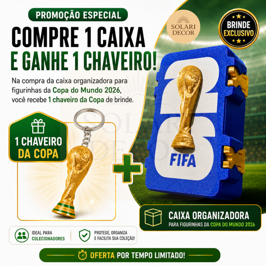 Caixa Porta 500 Figurinhas Copa Do Mundo 2026 Organizador Colecionador com Trava