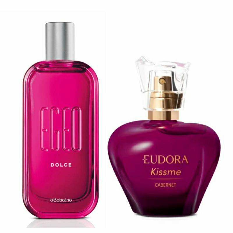 Combo Colônia Egeo Dolce 90ml OBoticário + Colônia Feminina Eudora Kiss Me Cabernet 50ml
