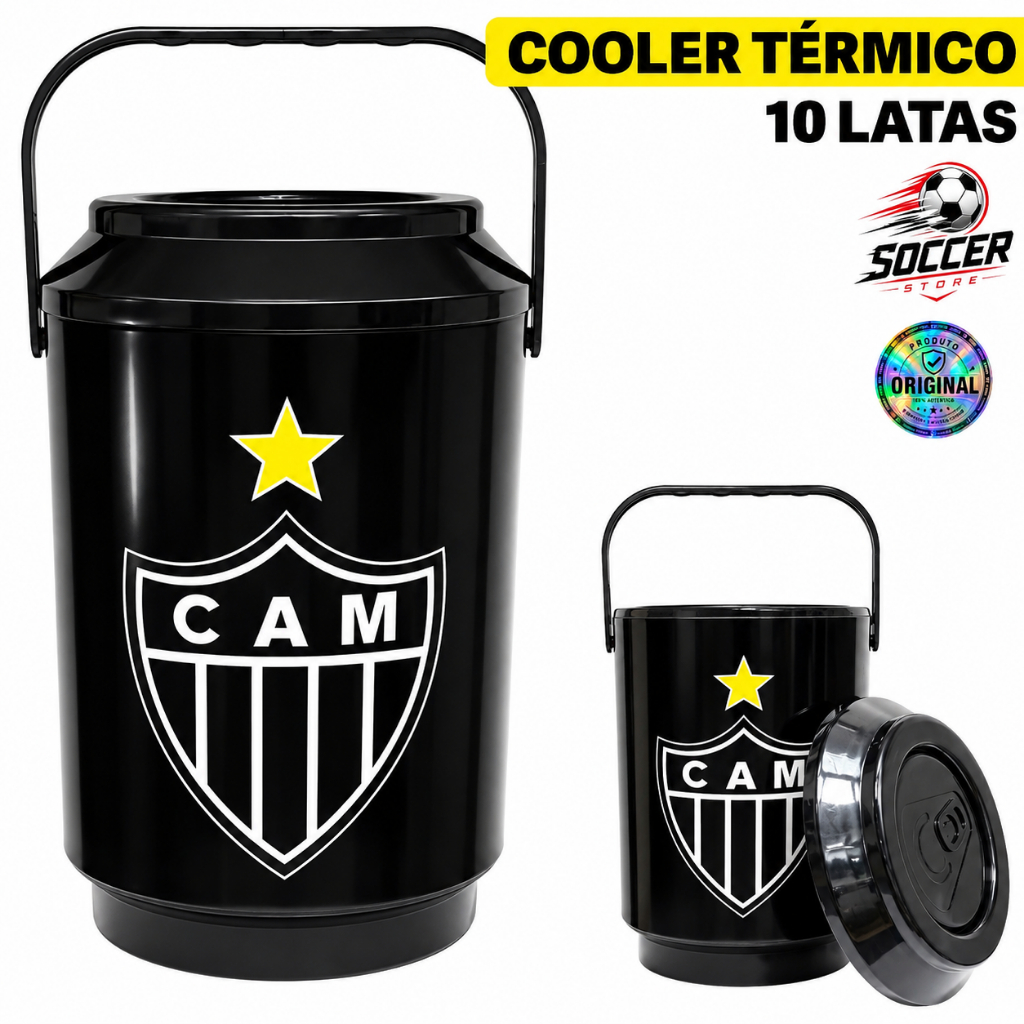 Cooler Térmico Atlético Mineiro Oficial Porta 10 Latas Cerveja Bebida Gelada Original Presente Galo